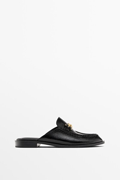 Massimo Dutti Metalik detaylı arkası açık ayakkabı