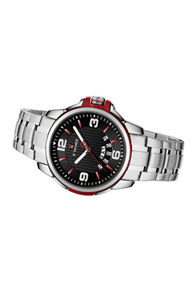 Naviforce Bărbați Ceas de Mână Cronograf Casual Quartz Analog Modă Elegant Argintiu Negru
