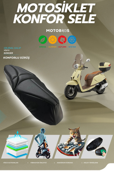 Motobros غطاء مقعد دراجة نارية من نوع Rks LTR كونفور، غطاء مقعد من الإسفنج ال...