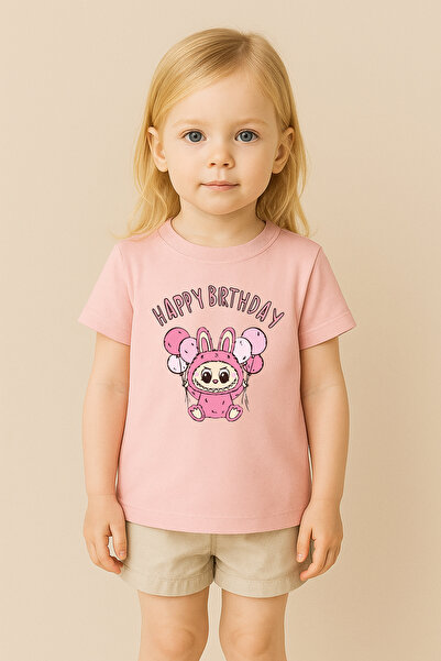 SVART WEAR تي شيرت مطبوع بنمط لابوبو للأطفال والكبار بتصميم مزدوج