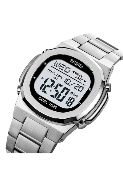 Skmei Ceas bărbătesc digital, cuarț casual, sport, modă, argintiu