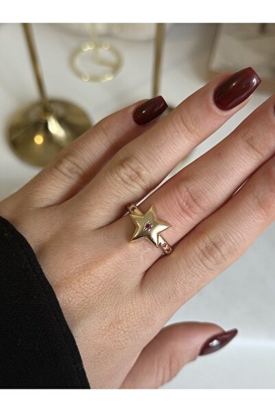 HOUSEKİ خاتم قابل للتعديل على شكل نجمة كبيرة