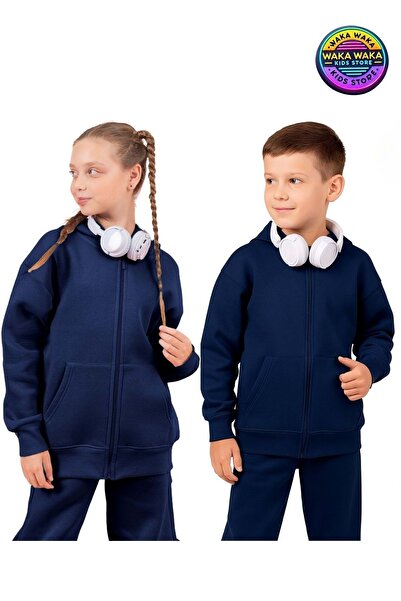 ww waka waka kids store Unisex Παιδική ζακέτα με φερμουάρ και κουκούλα
