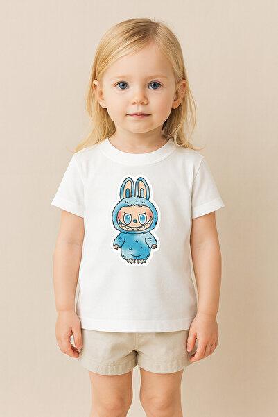 SVART WEAR تي شيرت مطبوع بنمط لابوبو للأطفال والكبار بتصميم مزدوج