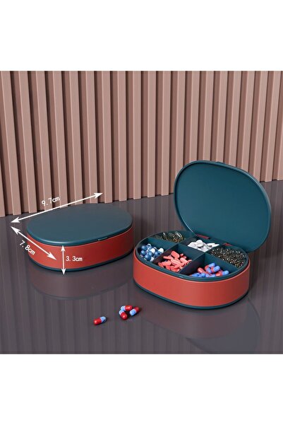 Ditmo Luno Kapaklı 6 Bölmeli Taşınabilir İlaç Kutusu