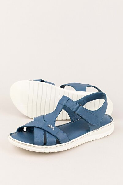 Gondol Sandale confortabile de zi cu zi din piele naturală asy.710 Albastru