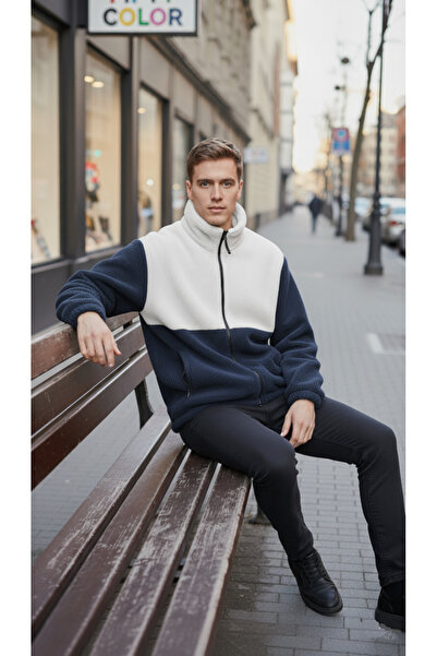 Fifty Color Преміум-якість, кольорові блоки, на блискавці, з високим коміром, шерпа, поляр, плюшева куртка