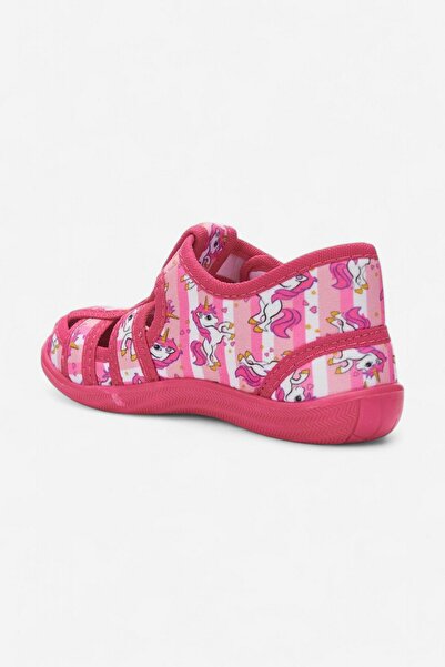 Allyup Daily Unisex Pink Children's Sandals Flexible Non-Slip Sole Linen Velcro Summer Home Nursery Shoes 143