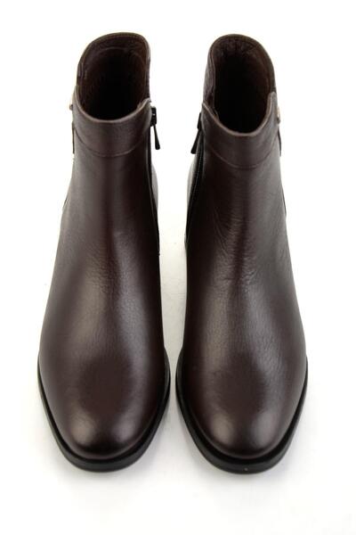 Bambi Kahve Hakiki Deri Kadın Bot & Bootie K02645012303