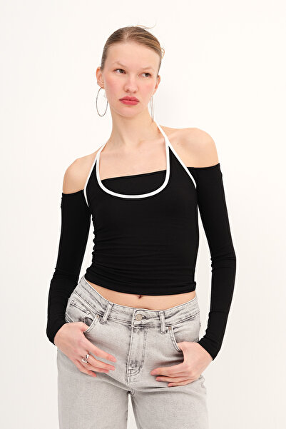 Addax Μακρυμάνικο μπλουζάκι με λαιμόκοψη B12330