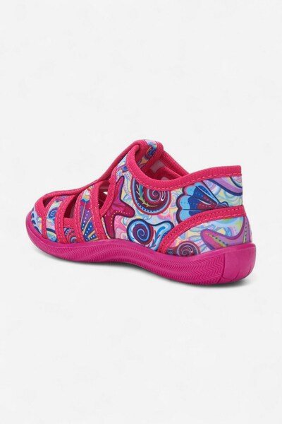 Allyup Daily Unisex Pink Children's Sandals Flexible Non-Slip Sole Linen Velcro Summer Home Nursery Shoes 143