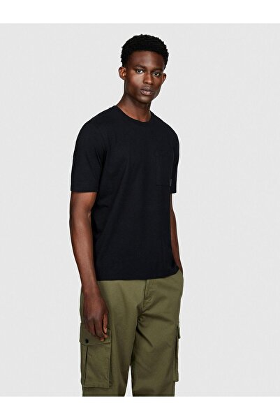 Sisley Ανδρικό μπλουζάκι 100% βαμβακερό με κανονική εφαρμογή με τσέπες 323A3096S1033-SIS100