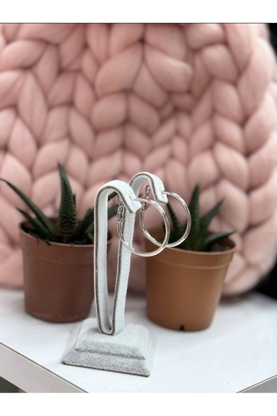 artistik bijuteri Steel Silver Color Hoop Earrings (3cm in Diameter)