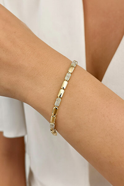 LUXURY سوار BİLGE TAKI الفاخر من الفولاذ المرصع بحجر الزركون، تصميم عصري وقاب...