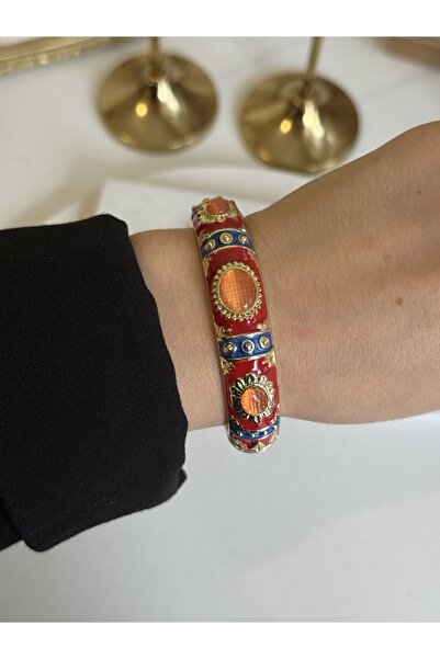 HOUSEKİ Vintage Etnik Taşlı Kelepçe
