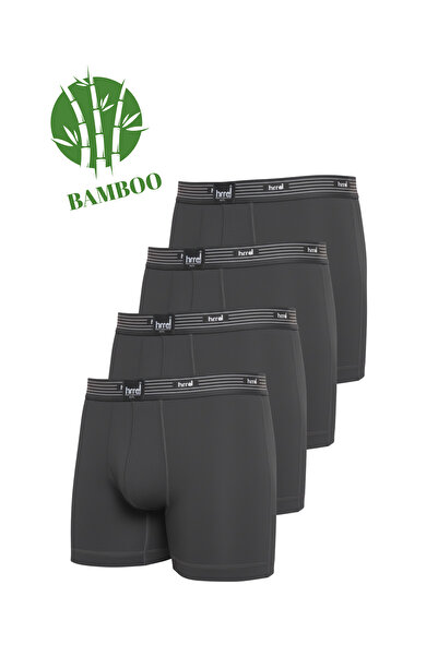 Hmd 4-Piece Lycra Men's Stretchy Smoked Bamboo Boxer Briefs |   Anti-Sweat Soft Fabric