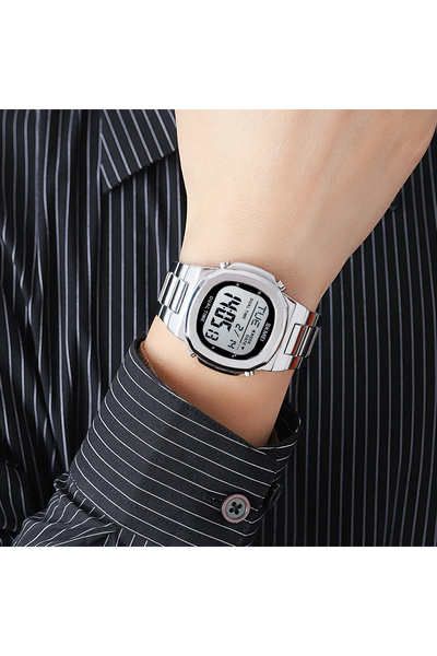 Skmei Ceas bărbătesc digital, cuarț casual, sport, modă, argintiu