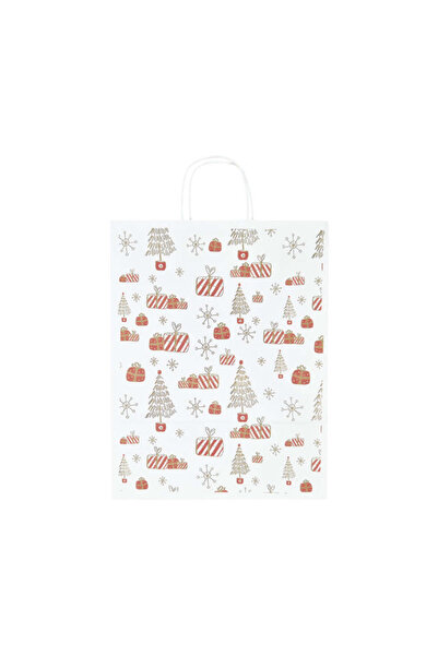 Papette Set of 10 Kraft Paper Bags with Pattern 8 Christmas 32 x 41(H) x 12cm