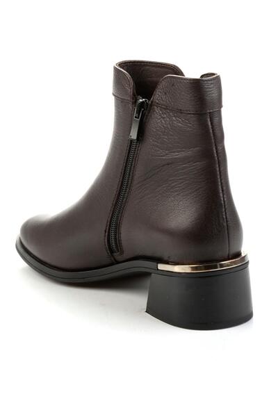 Bambi Kahve Hakiki Deri Kadın Bot & Bootie K02645012303