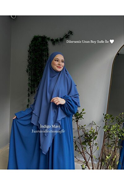 Yüsra Collection Σετ Ayrobin με φόρεμα και μακρύ σουφλέ 2 τεμαχίων