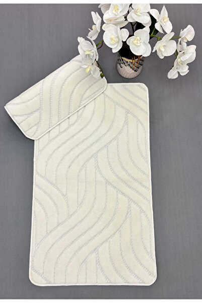 GOBLETTE HOME |   Artistic Wavy Patterned Bathroom Mat Set - Velvet Textured ...