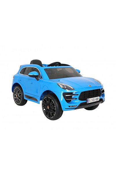 Rollplay Children's electric car Porche Macan Turbo blue, 12V, with remote control for parents