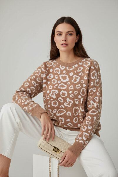 ENDAMIM Leopard pattern soft sweater