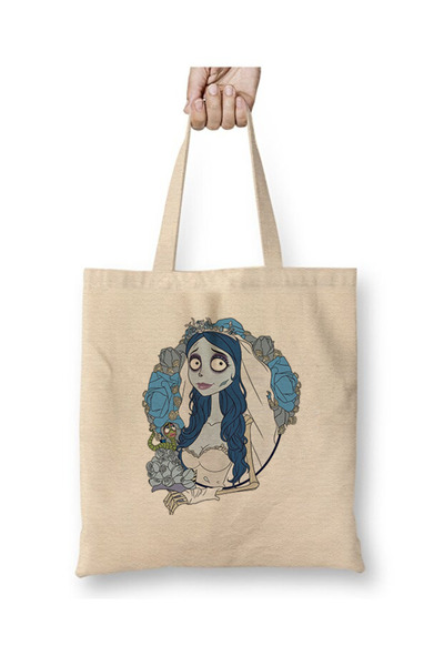 Toyaso Emily Corpse Bride Біла тканинна сумка з довгими ручками Сумка для покупок Сумка для пляжу