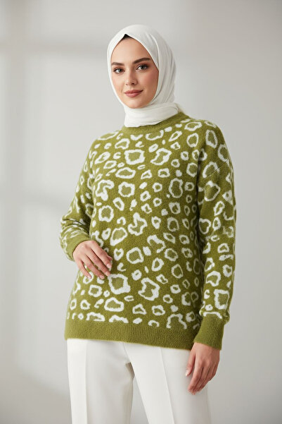 ENDAMIM Leopard pattern soft sweater