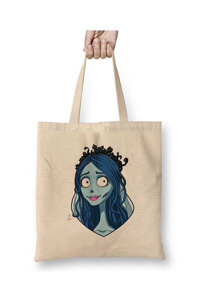 Toyaso Emily Corpse Bride 01 Біла тканинна сумка з довгими ручками Сумка для покупок Сумка для пляжу