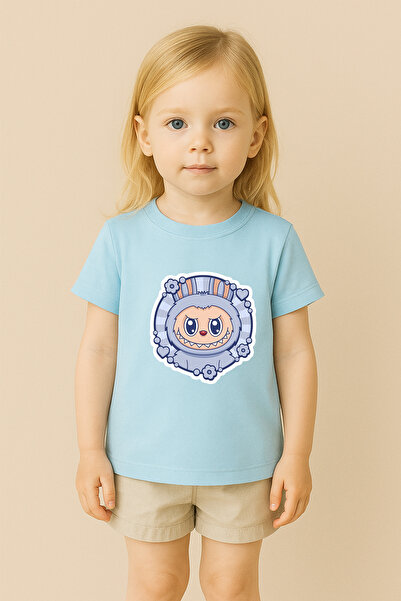 SVART WEAR تي شيرت مطبوع بنمط لابوبو للأطفال والكبار بتصميم مزدوج