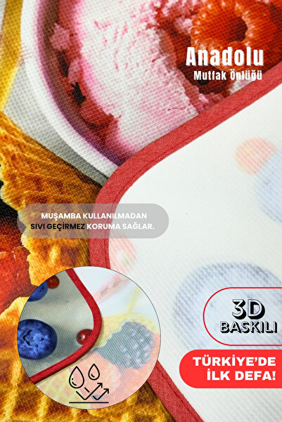 sevilya Anadolu 3 Boyutlu Mutfak Önlüğü 3D Baskılı Mutfak Önlüğü Sıvı Su Geçirmez Mutfak Önlüğü
