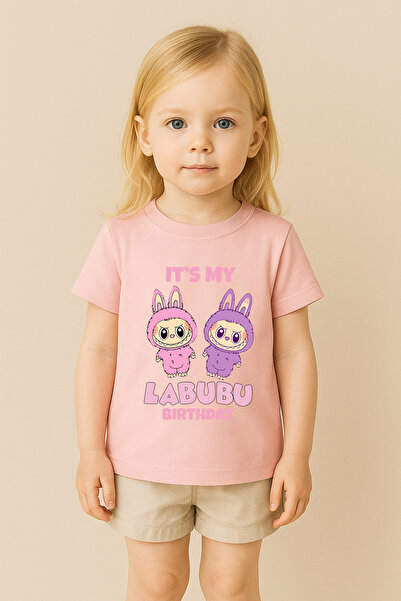 SVART WEAR تي شيرت مطبوع بنمط لابوبو للأطفال والكبار بتصميم مزدوج