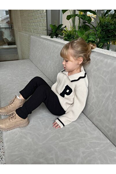 Teeny Weeny Kids طقم ملابس تريكو للفتيات يتكون من قطعة علوية وسفلية