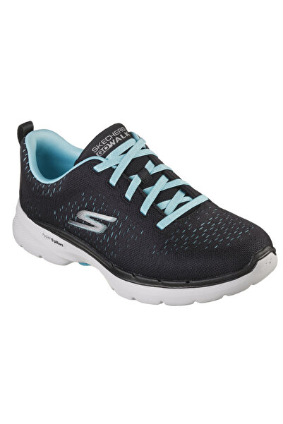 SKECHERS Women's Go Walk 6 Breathable Sneakers - Black/Blue, EU 35, Ultra Go Sole, Mesh Comfort