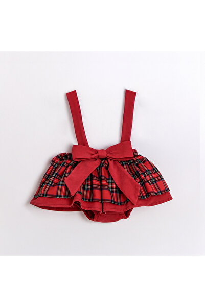 Cumino Plaid Patterned Girls' Salopette 6-9/9-12/12-18/18-24 Months