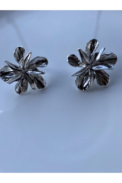 VEGALUXE Flower Earrings Silver Color