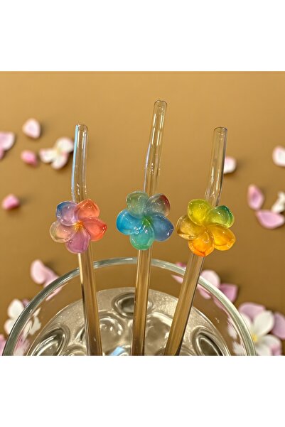 Miki & Miki Glass Pipette Colored Flower 1 Piece