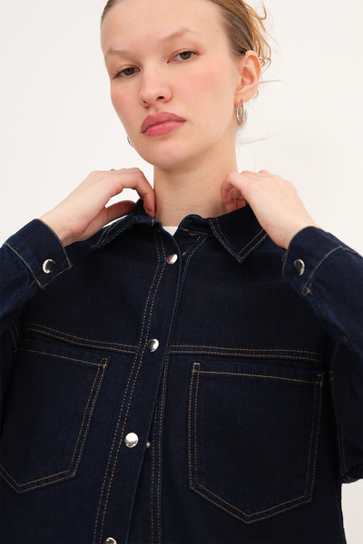 Addax Τζιν μπουφάν με κουμπώματα C1050