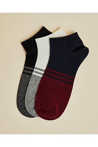 R&B مجموعة من 3 جوارب للكاحل ألوان متباينة
