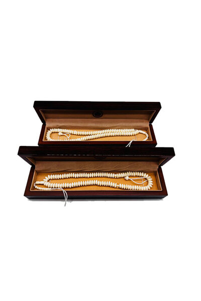 M.A Traders Original Camel Bone Rosary Set of 2 Tasbihs, 100 Beads Each-10mm bead Size, (2 Tasbih with 2 Boxes)