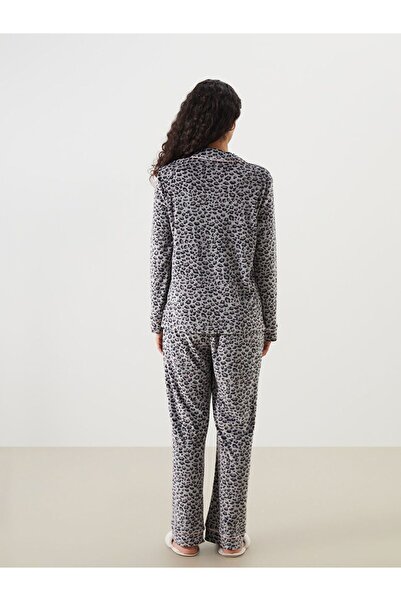 LC Waikiki LCW DREAM Leopar Desenli Kadife Kadın Pijama Takım