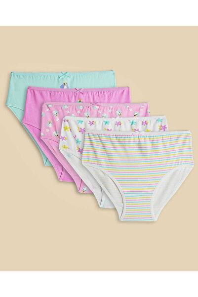 R&B Ivory Women's 5 Pack Printed Bikini Briefs