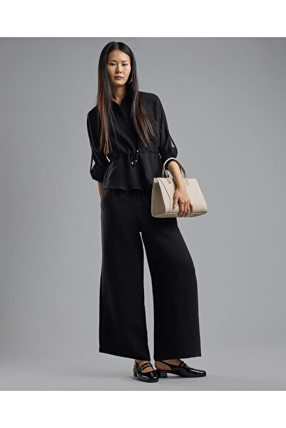 R&B بنطال واسع الساق مع خصر مطاطي