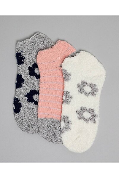 R&B مجموعة من 3 جوارب شتوية مطبوع للكاحل