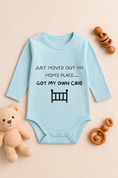 SVART WEAR Cute Baby Bodysuit with Printed Text and Snap Fasteners