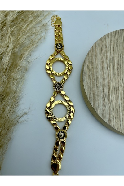 ismim bijuteri 2’li Arpa Model Nazar Boncuklu Çeyreklik Bileklik