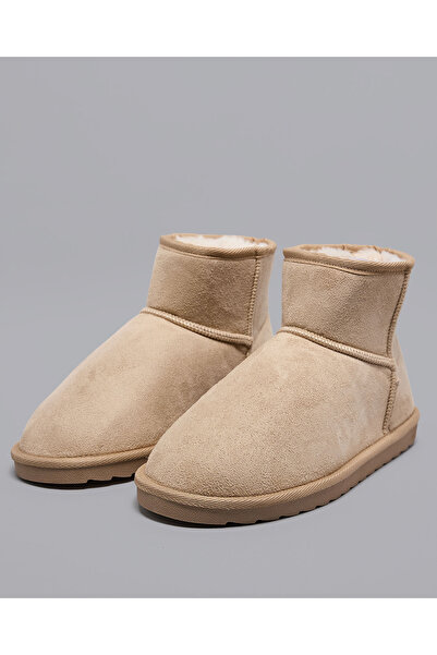 R&B Beige Women's Textured Winter Ankle Boots
