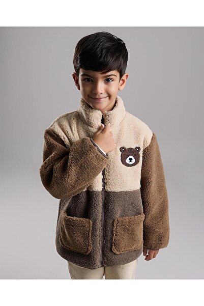 R&B جاكيت ألوان متباينة بسحاب للإغلاق