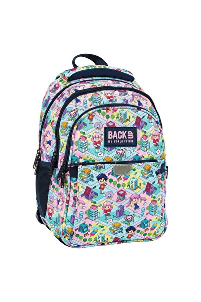 OEM Dievčenský batoh, Backup, Polyester, Vodeodolný, Viacfarebný, s 3 priehra...